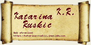 Katarina Ruškić vizit kartica